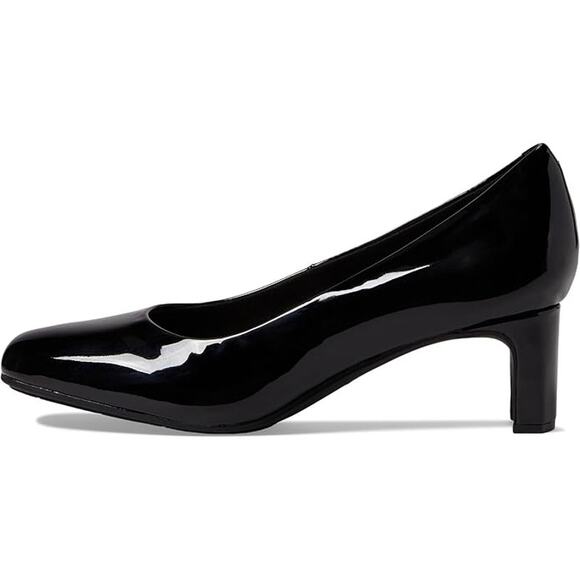 NWT Clarks Women's Kyndall Iris Pump, Black Patent Synthetic, 10 Wide - Picture 3 of 6